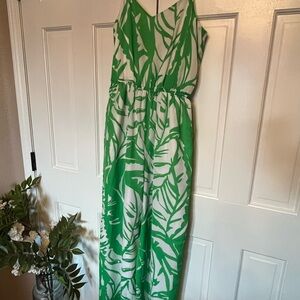 Lilly Pulitzer Vibrant Green and White Jumpsuit